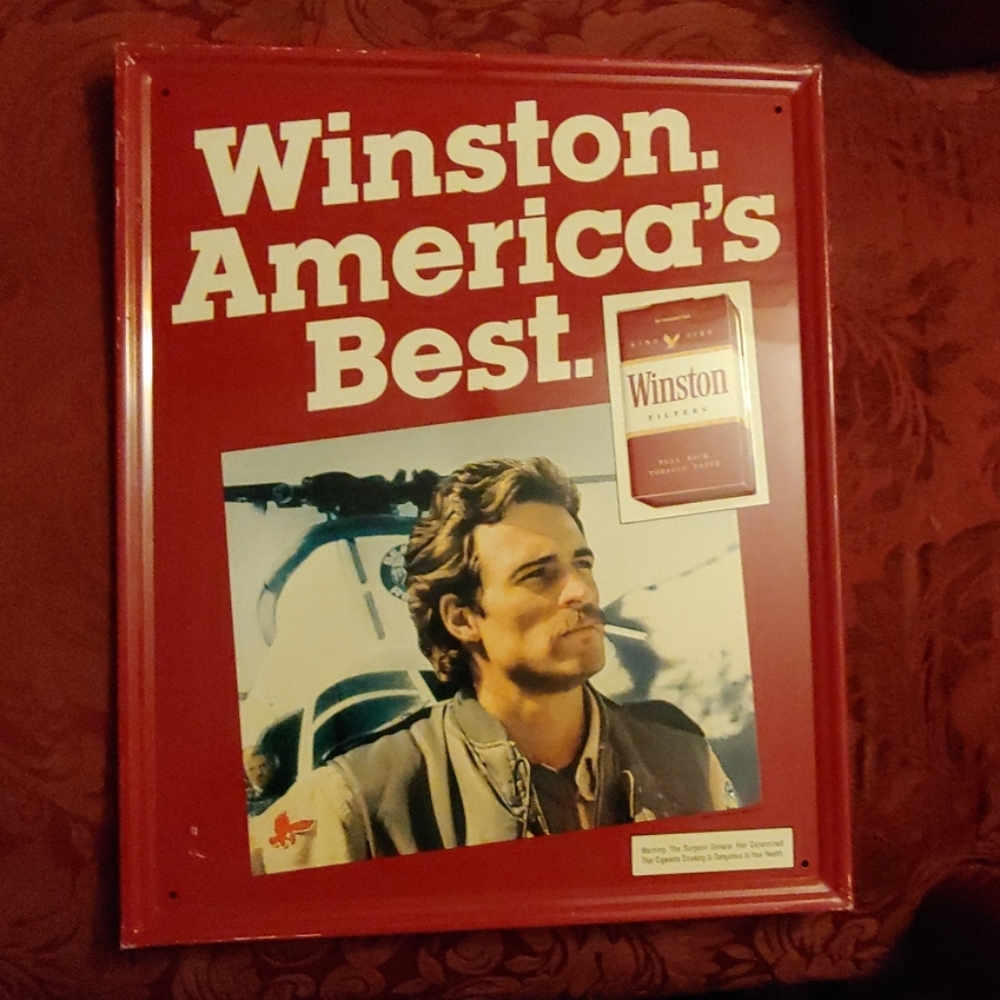 Vintage Winston Cigarettes Metal Sign